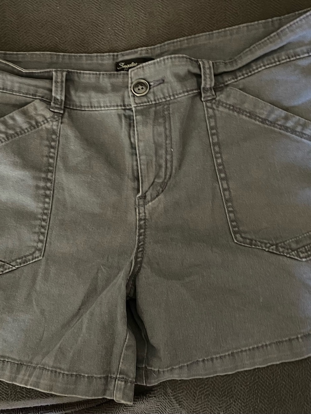 Casual Womans Gray Cotton Shorts